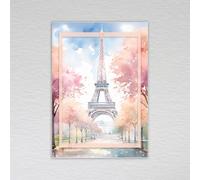 Paris Themed Blank Note Cards with Envelopes, A6 Postcard Style Non-folded, Chic Artist French Style: Watercolour Eiffel Tower Note Cards (Pack of 20 without Envelopes)