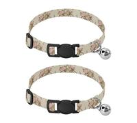 Paris Tower Bicycle Metal Bell Included Cat Collar 2 Pack Soft Cat Collar