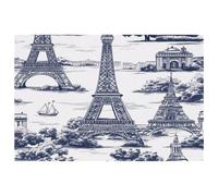 Paris Tower Building Placemats Heat Resistant Washable Oxford Cloth Table Mats Set of 4 Home Kitchen Decoration, Easy to Clean
