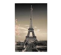 Paris Tower Puzzles 1000 Pieces Personalized Jigsaw Puzzles Wooden Photo Puzzle for Adults Family Picture Puzzle Gifts for Wedding Birthday Valentine's Day Gifts(29.5" x 19.7")
