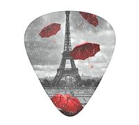 Paris Tower Red Umbrella Stolmx Guitar Pick Set - Full Print Design, 3 Thicknesses Available