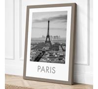 Paris Tower Storm Vintage Canvas Wall Art Print 30x20 Inch