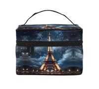 Paris Tower Women's Large Capacity Makeup Bag, Portable Travel Makeup Bag, (9x6.5x6.2 inches) Girls Large Makeup Bag Storage Bag