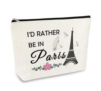 Paris Travel Gift French Theme Cosmetic Bag Paris Lover Landmarks Gift Eiffel Tower Makeup Bag French Souvenirs Trip Gifts for Girls Women Travel Make Up Pouch Graduation Gifts