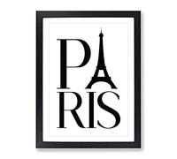 Paris Typography Quote Framed Print | A2 Black Framed Wall Art | Ready to Hang | Modern Positive Affirmations Picture | Living Room Bedroom Lounge Office