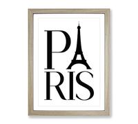 Paris Typography Quote Framed Print | A2 Oak Framed Wall Art | Ready to Hang | Modern Positive Affirmations Picture | Living Room Bedroom Lounge Office