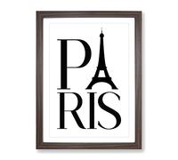 Paris Typography Quote Framed Wall Art Print, Ready to Hang Picture for Living Room Bedroom Home Office Décor, Walnut A3 (34 x 46 cm)