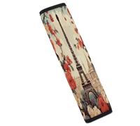 Paris Vintage Floral Car Seat Belt Cover Soft Comfortable Shoulder Seatbelt Pads Cover Seat Belt Pad for Suitable for Car Interior Accessorie