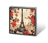 Paris Vintage Floral Square Lapel Pin Women's Novelty Buttons & Pins Metal Badge Cute Brooch Pin Retro Pinback Badge Fashion Bag Pins for Hat Backpacks Tie Suit Wedding Party Accessory