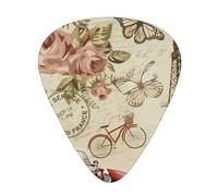 Paris Vintage Postcard Fashion Colour Guitar Picks 12 Packï¼Œ For Acoustic Guitar Electric Guitar Ukulele