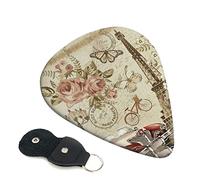 Paris Vintage Postcard Guitar Plectrum 6-Piece Set For Acoustic Guitar, Electric Guitar, Bass, Ukulele - Thin, Medium And Thick