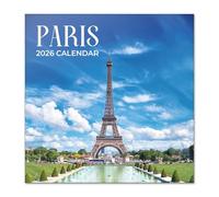 Paris Wall Calendar 2026 12" x 12" FSC® Plastic Free - Starts Week On Sunday | Family Planner Travel Calendar 2026