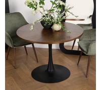 Paris Walnut Round Dining Table 4 Seater 100 X 100 Cm