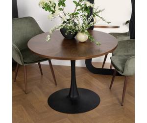 Paris Walnut Round Dining Table 4 Seater 100 X 100 Cm