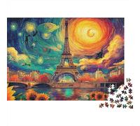 Paris Wedding1000 Pieces Cardboard Star Eiffel Jigsaw Puzzle Set Adults Fun Family Game Concentration Training After School Activity 52x38cm/1000pcs