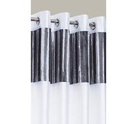 "Paris" White 66" w X 54" d Vertical Crushed Velvet Eyelet Ring Top Designer Lined Curtains, Choice Of 8 Sizes And 3 Colours