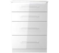 Paris White Gloss 4 Drawer Deep Chest