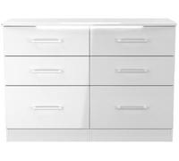 Paris White Gloss 6 Drawer Midi Chest