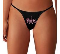 Paris with Eiffel Tower Thongs for Women G-String Low Waist Underwear Seamless No Show Panties Sexy M