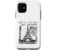 Paris With Love from Paris France French Postcard Case for iPhone 11