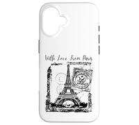 Paris With Love from Paris France French Postcard Case for iPhone 16