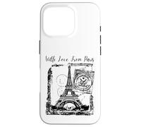 Paris With Love from Paris France French Postcard Case for iPhone 16 Pro