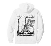 Paris With Love from Paris France French Postcard Pullover Hoodie