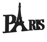 Paris Wood Decor Paris Themed Bedroom Decor Paris Word Sign Eiffel Tower Wood Table sign Wooden Letters Table Decor for Girls Bedroom for Home Living Room Office Decoration Supplies (Black)