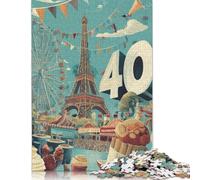 Paris Wooden Jigsaw Puzzles for Adults Fun 500 Pieces Education Game Stress Relief Toy Toy Intellectual Game Home Decoration Premium & Durable 500pcs (52x38cm)
