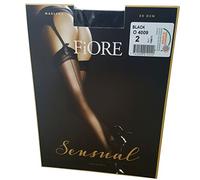 Pariser-Mode Fiore Beautiful 20 Denier Suspender Stockings in Retro Look, black, 40-42