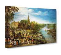 Parish Fair In Schell By Pieter Bruegel The Elder Canvas Print | Gallery Wrapped 30mm Frame Wall Art | 30x20 inches | Ready to Hang | Classic Picture | Living Room Bedroom Lounge Office