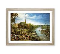 Parish Fair In Schell By Pieter Bruegel The Elder Classic Painting Framed Print | A3 Oak Framed Wall Art | Ready to Hang | Classic Historical Picture | Living Room Bedroom Lounge Office