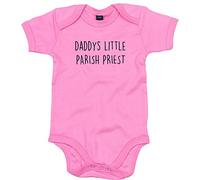 Parish Priest Baby Body Suit Daddys Little Newborn Babygrow Pink with Black Print 6-9 Months
