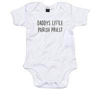 Parish Priest Baby Body Suit Daddys Little Newborn Babygrow White with Black Print 6-9 Months