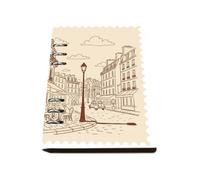 Parisian Cafe Terrace Notebook A5, Pu Leather Notebooks A5, Lined Paper Refillable Notebook 180Pages/90Sheets, Workbooks for Women, Work Book for School, Office Paper Products Journal Diary