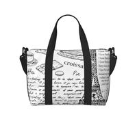 Parisian Coffee Eiffel Tower Handheld Crossbody Travel Bag Single Shoulder Handbag Sports and Fitness Bag Travel Luggage Bag