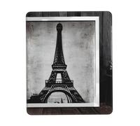 Parisian Coffee Eiffel Tower Print Small Desk Pad,Rubber Base with Precision Stitched Edges,Perfect for Office,Gaming