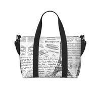 Parisian Coffee Eiffel Tower Print Travel Duffel Bags Weekender for Women,Lightweight Carry On Bag,Personal Item Bag