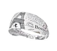 Parisian Coffee Eiffel Tower Print Women Men Elastic Headband Yoga Running Cycling Pilates Hiking Outdoor Activities