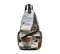 Parisian Coffee Eiffel Tower01 Crossbody Sling Bag Crossbody Shoulder Chest Bag Shoulder Strap Waist Fanny Pack Men Women