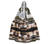 Parisian Coffee Eiffel Tower01 Halloween Christmas Witch Cape Robe,Carnival Cosplay Costume,Costume Party Cloak