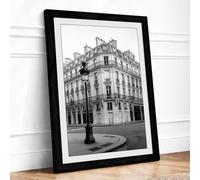 Parisian Corner Vintage Framed Wall Art Print A4 (29.7×21cm) Black, Wall Decor for Living Room, Bedroom, Office & Home, Ready to Hang, Art Gift