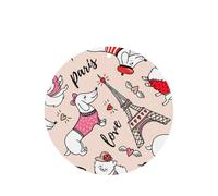 Parisian Dachshund And Eiffel Tower Lavender Scented Air Freshener Cards For Car & Home, Round Hanging Fragrance Set 10 Or 24 Pack