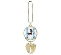 Parisian Dachshund Car Hanging Ornament Rear View Mirror Pendant Lucky Presents Hanging Ornament Funny Car Pendant for Office Auto Home Decoration Golden-style