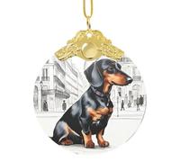 Parisian Dachshund Christmas Glass Sign Party Supplies Festive Decor Ornaments For Holiday Party Atmosphere