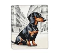 Parisian Dachshund Mouse Pad, Computer Mouse Mat, Easy Gliding, Durable, Portable, Office&Home, Multiple Sizes