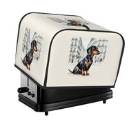 Parisian Dachshund Print 4-Slice Toaster Cover Waterproof Protector Appliance Kitchen Dorm Home Accessory