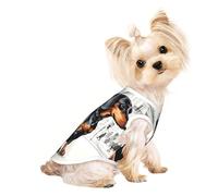 Parisian Dachshund Print Dog Shirt Summer Pet T-Shirts Stretchy Cats Dogs Tee Shirt Sleeveless Tank Top Dog Vest
