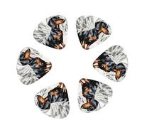 Parisian Dachshund Print Guitar and Ukulele Picks For Music Lovers 12 PCS Mixed Gauges(0.46/0.71/0.96mm)
