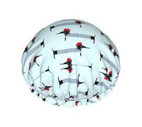 Parisian Dachshund Printed Bathing Cap, Dual Layer Hair Protector, Elastic Hair Cover For Washing Face, 10.6in/27cm